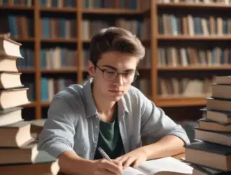 Estudante dedicado prepara-se para a redação do Enem em ambiente de estudos, refletindo a necessidade de preparo autoral para as novas exigências da prova.